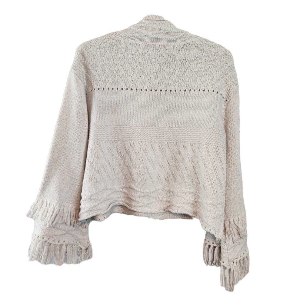 NWOT RARE Revolve John + Jenn Cream Turtleneck Fringe Sleeve Sweater Size M